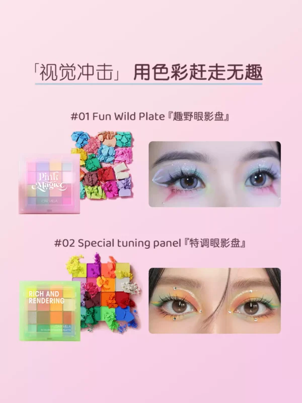 O1CN01AvE98t1clAkZWT22S_2208024863640.jpg_q50.jpg_.webp CARMELA卡梅拉彩色眼影盘马卡龙彩虹多巴胺绿色六一舞台妆演出cos